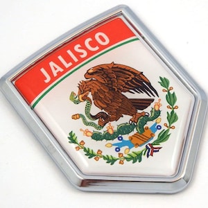 Jalisco Mexico Flag Mexican Car Emblem Chrome Bike Decal 3D Sticker MX22