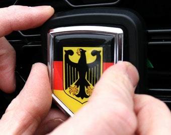 Stuttgart Flag Square Black Rim Emblem – 3D Decal Badge For Car, Trailer, Van – Universal
