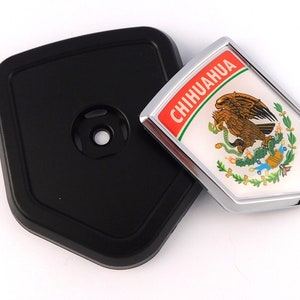 Chihuahua mexico state flag Car Truck Black Shield Grill Badge grille chrome emblem