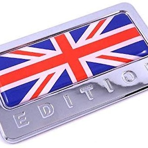 British edition chrome emblem with great britain flag 3d decal car bike badge