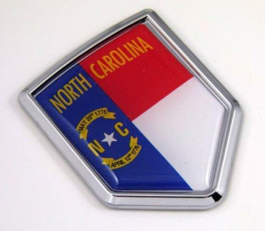 North Carolina Nc Usa State Flag Car Chrome Emblem Decal Sticker Bike ...