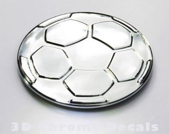 Soccer ball car auto bike 3d chrome decal sticker