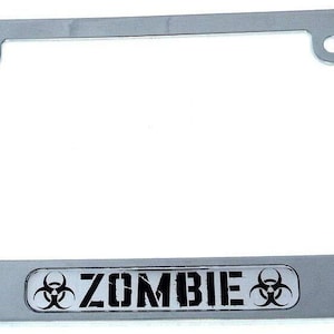 Zombie car License Plate Frame Chrome Plated Plastic tag Holder Cover CP08