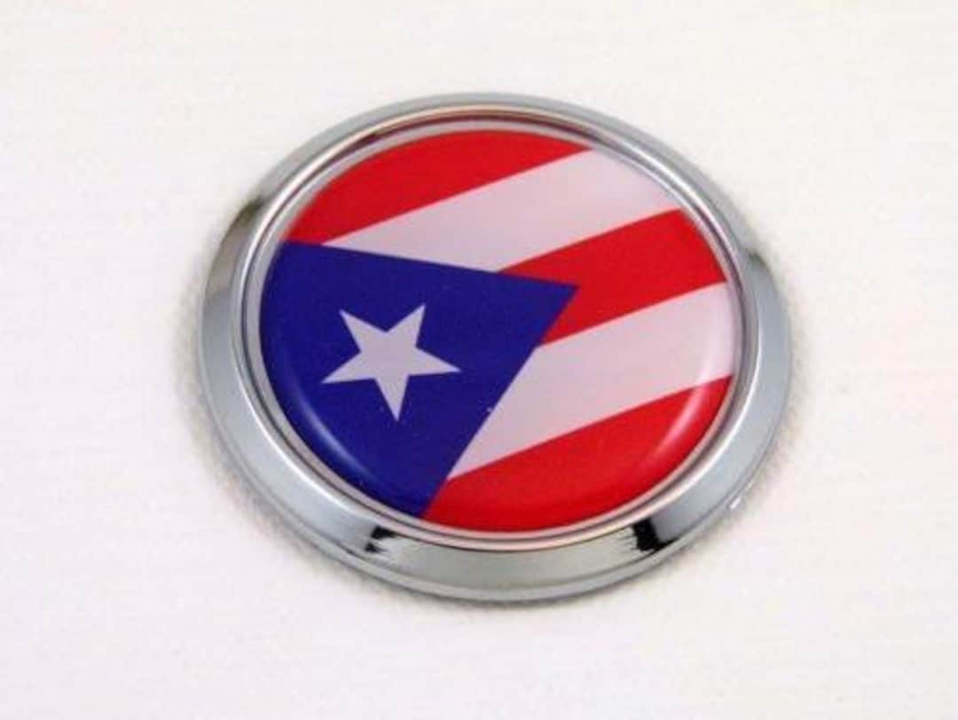 Puerto Rico Round Decal Flag Car Chrome Emblem 3d Sticker Bumper Badge ...
