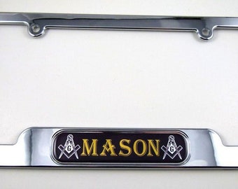 Masonic License Plate Frame Dome Emblem Freemasons plastic chrome plated