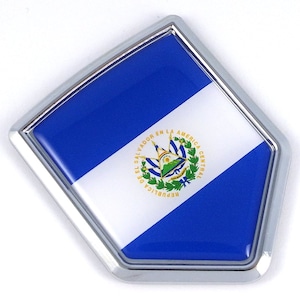 El salvador flag car chrome emblem decal stick