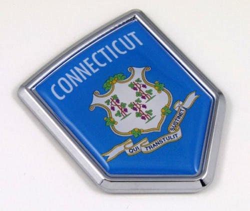 Connecticut Ct Usa State Flag Car Chrome Emblem Decal Sticker Bike ...