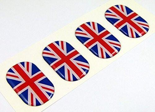 Great Britain Midi Domed Decals Flag 4 Emblems 1.5