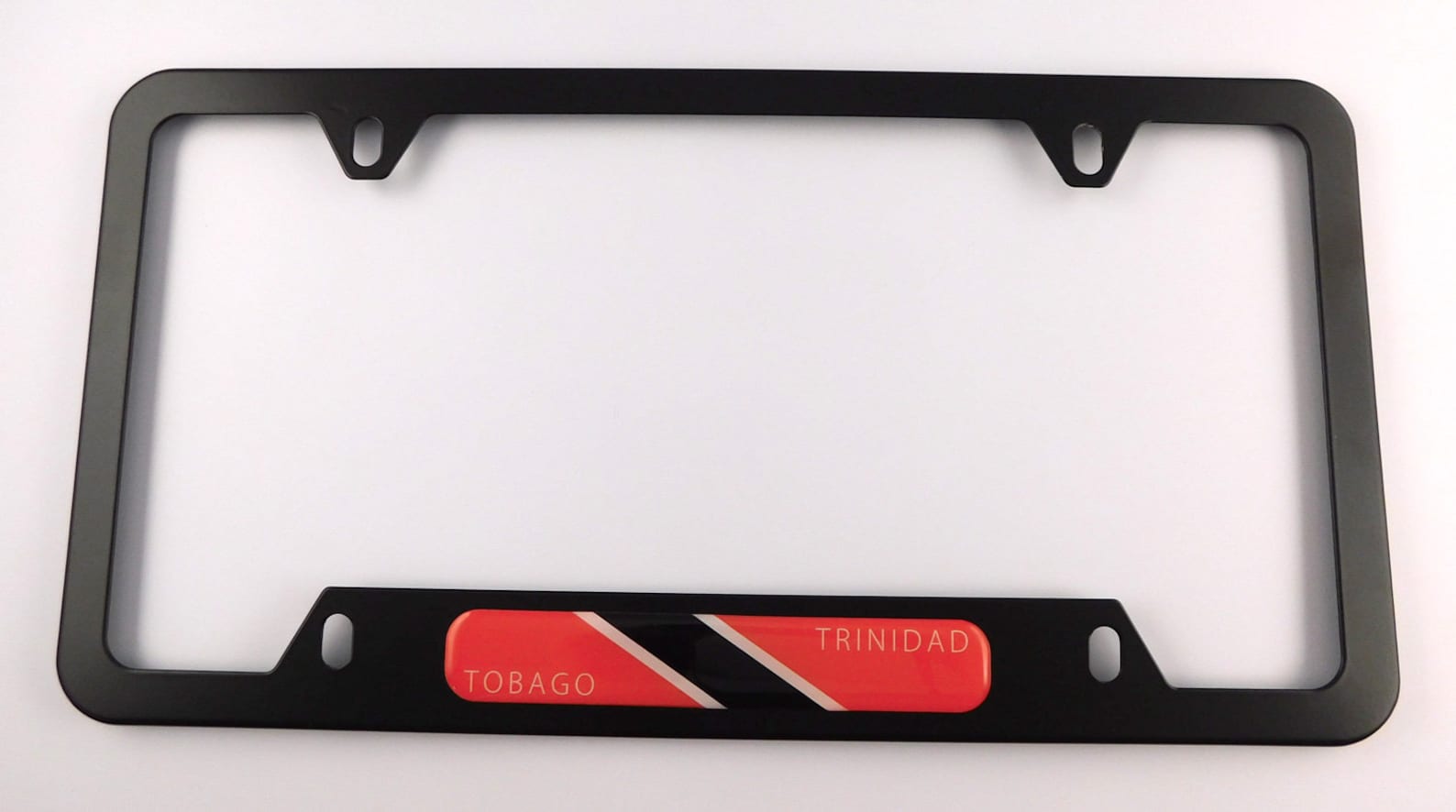 RT Metal Black Aluminum License Plate Frame – Bottom Cutout, 4-Hole – Made In Canada