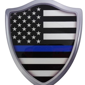 Aufkleber USA Polizei dünne blaue Linie Flagge Wappen Wappen Wappen Aufkleber 3D Look Emblem