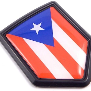 Puerto Rico Black And White Flag Black Shield Car Bike Decal Etsy