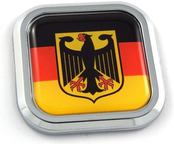 German eagle flag square chrome rim emblem car 3d decal badge | Etsy
