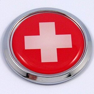OVALE DRAPEAU SUISSE CH 15cm AUTOCOLLANT STICKER AUTO MOTO OA044 EUR 6,90 - FR