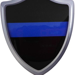 Dünne blaue Linie Polizei Schild Wappen Kuppel Aufkleber 3D Look Emblem Resin Auto Aufkleber
