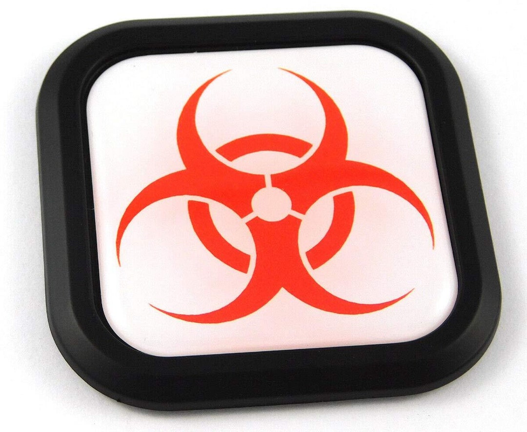 Biohazard Car Rims Biohazard Zombie Square Black Rim Emblem Car 3D Decal Badge Bumper 2 ...