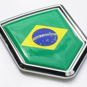  BBR254T Brazil Flag Emblem Tag 100% Embroidered Patch Iron or  Sew 2.36×1.65 in