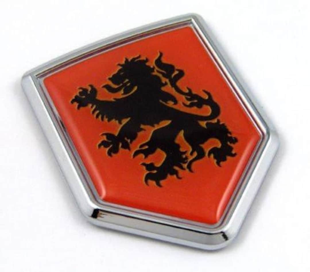 Holland KNVB Flag Domed CHROME Emblem Proud Flag Car Sticker 
