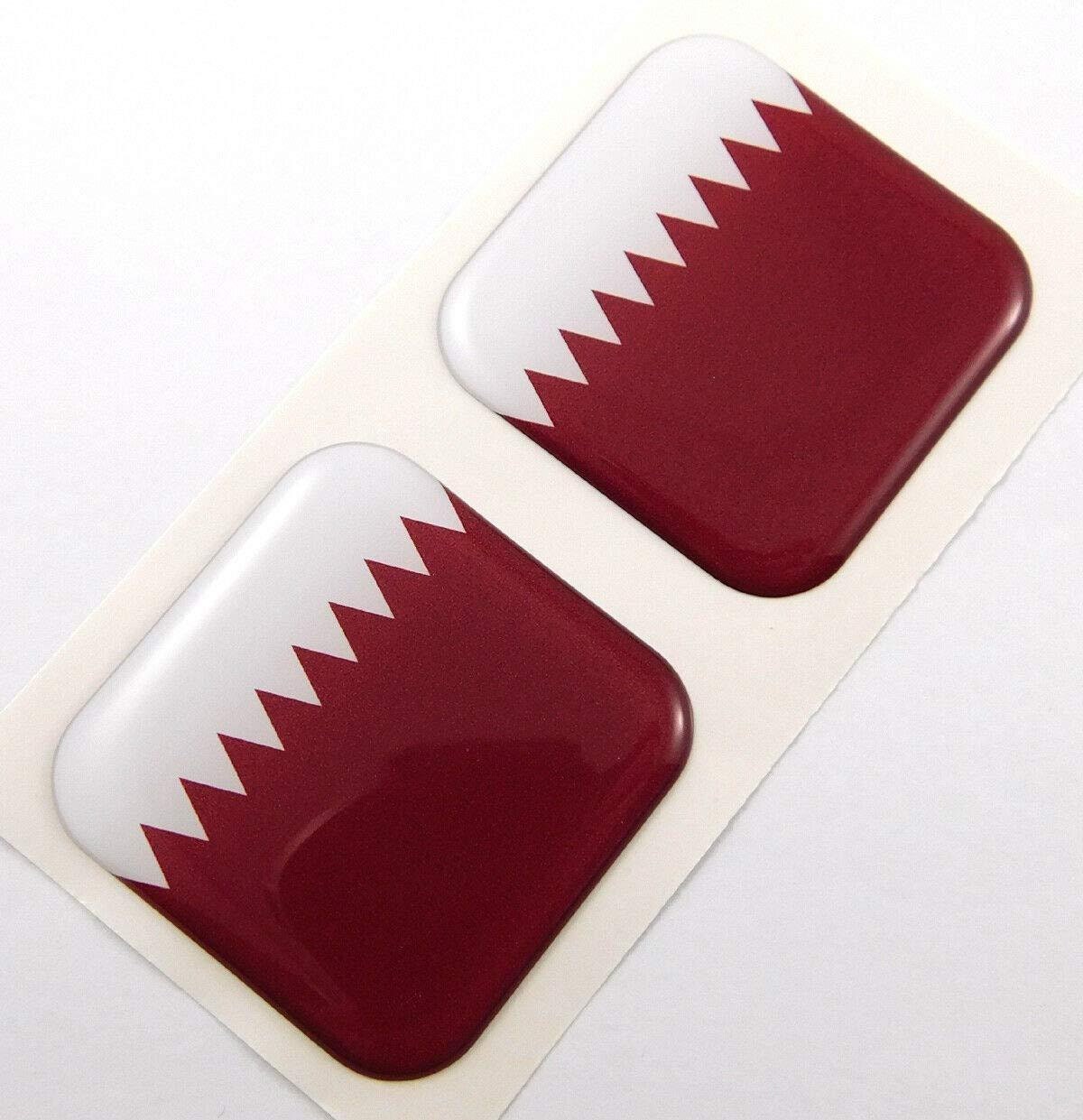 Qatar Flag Square Domed Decal car Bike Gel Stickers 1.5 Etsy