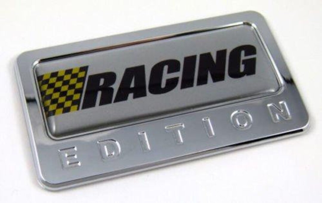 Metal Racing Emblems Racing Edition Chrome Emblem With Domed Decal Car Bike Auto Race Badge ...