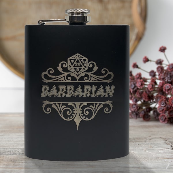 Barbarian Flask, 8oz Stainless Steel, Hip Flask, Funnel Included, Barbarian, Rage, Warrior, Tribe, Whiskey, Vodka, Swishbrew, Gin, Brandy