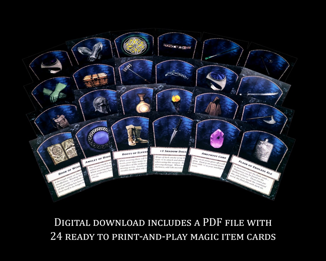 Custom D&D Magic Item Cards Etsy