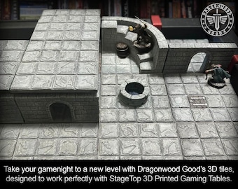 Dungeon Tiles - StageTop Compatible -  Build Endless RPG Adventures with these 3D Printable Tiles - Tabletop Gaming - DM - GM - Digital Only