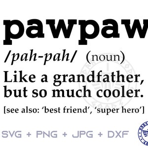 Pawpaw Définition SVG PNG JPG - Digital Cricut Game Sign, Clipart, Dad svg, Shirt Pattern, Digital Download, Dictionary, Grandpa, Papa