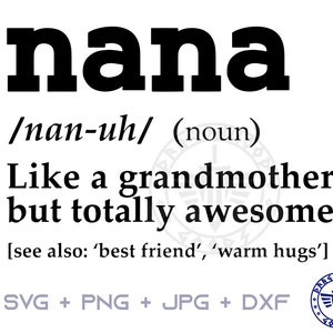 Nana Definition SVG PNG JPG - digitale Cricut Spiel Zeichen, Clipart, Mama Svg, Shirt-Muster, digitaler Download, Wörterbuch, definieren, Oma