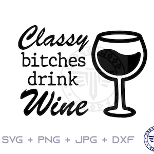Edle Hündinnen trinken Wein SVG PNG JPG - digitale Cricut Wein Zeichen, Clipart, Wein Svg, Shirt-Muster, digitaler Download