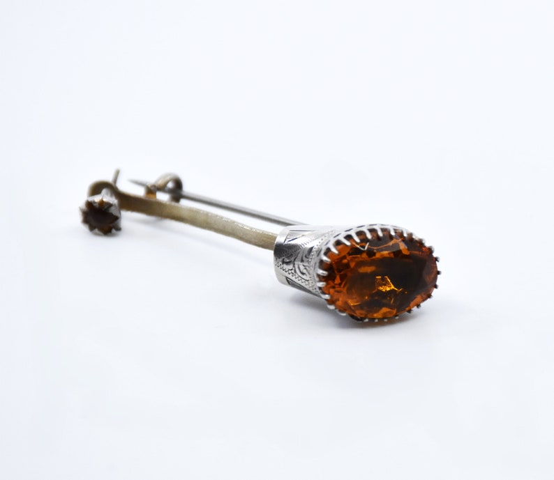 Antique Georgian Sterling Silver and Citrine Paste Halley/'s Comet Brooch circa 1770s-1830s Rare