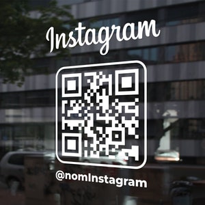 Sticker QR code Instagram personnalisé pour vitrine de magasin et commerce, vitrophanie, vinyle adhésif personnalisable
