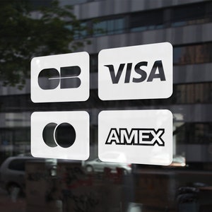 Sticker cartes bancaires, sticker carte bleue, sticker visa, sticker MasterCard, vitrophanie cartes bancaires, vitrophanie visa, vitrophanie