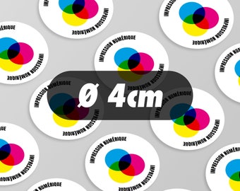 Planches stickers ronds 4 cm, sticker packaging, rond 40mm, autocollant emballage, sticker marketing