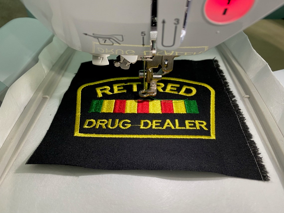 Retired Drug Dealer Embroidery Design / 3 Size Retired Drug Dealer