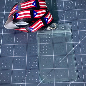ID Lanyard/ID Holder Lanyard/Puerto Rico ID Holder/Fabric Lanyard/Badge Holder/Lanyard