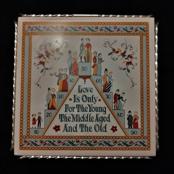 Vintage Berggren Original Screenprinted Tile With Trivet