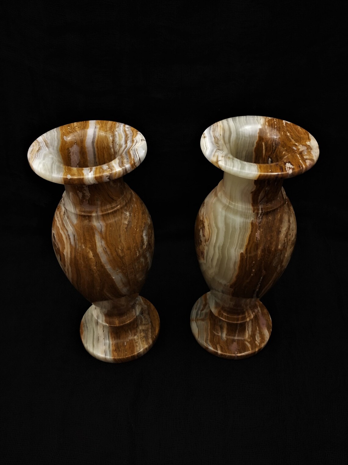 Vintage Onyx Vase Set Etsy