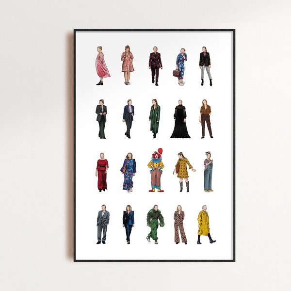 Villanelle - Killing Eve Seasons 1-2-3 (1/2) | illustration, poster, art, Jodie, Sandra, outfit, fashion, perfume, sorry baby, suit, dress