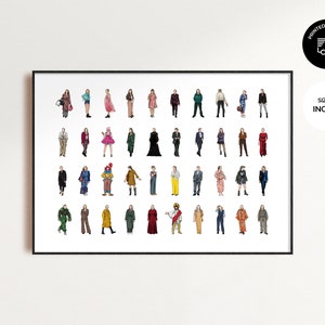 Villanelle Collection - Killing Eve Seasons 1-2-3-4 | illustration, poster, Jodie, Sandra, outfit, fashion, perfume, sorry baby, suit, dress