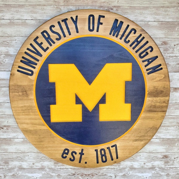 University of Michigan Handmade Wood Sign