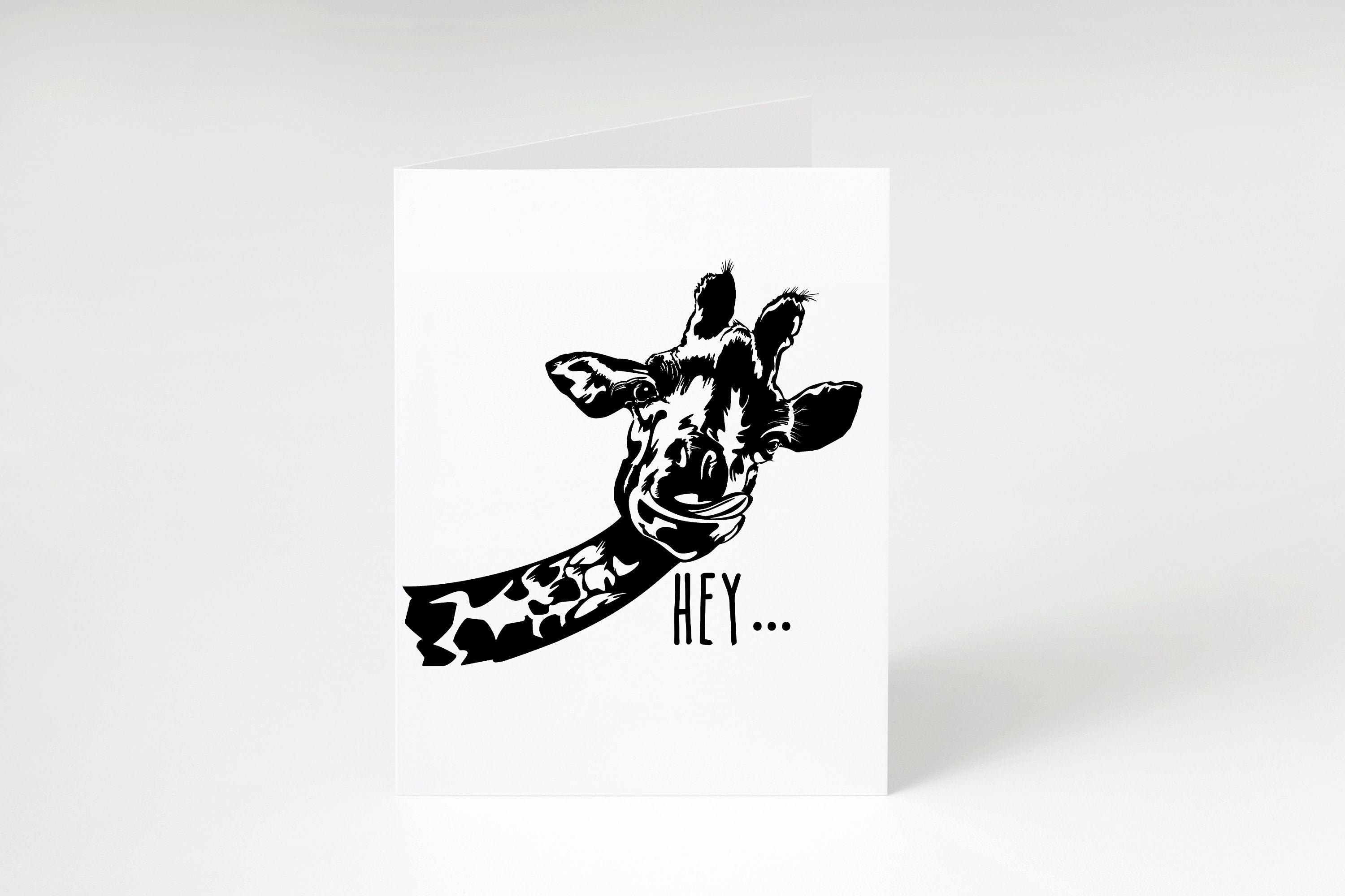 Giraffe Card Greeting Card Thinking of You Funny Card Etsy