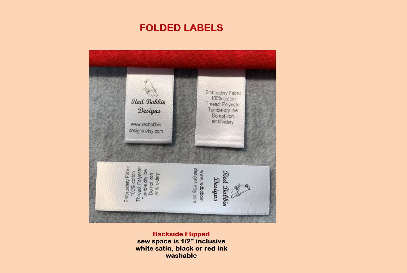 2000 Nylon DISCOUNT Custom Labels for Handmade Items PRECUT 