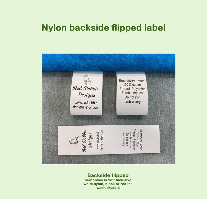Made in USA Personalized,Clothing Garment Tags Free Shipping Style by TagsAreUs 50 Nylon Custom Labels For Handmade Items PRECUT FOLDED