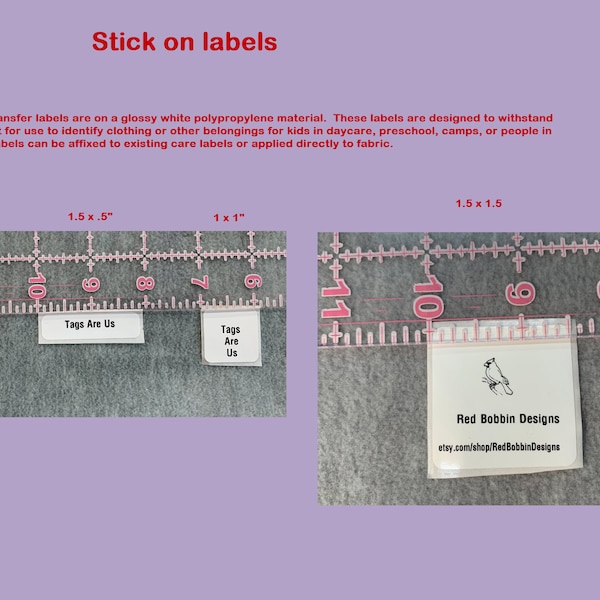 25 STICK ON Custom Labels For Handmade Items, Perforated Style by TagsAreUs, Free Shipping, Made in USA Personalized,Clothing Garment Tags