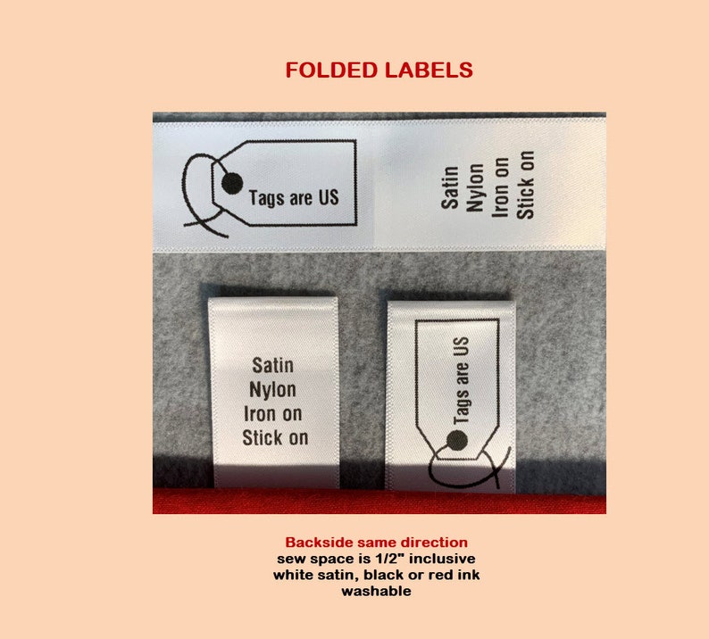 Style by TagsAreUs 1000 Satin Custom Labels For Handmade Items PRECUT FOLDED Made in USA Personalized,Clothing Garment Tags Free Shipping
