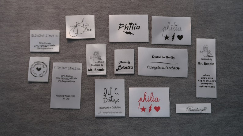 100 IRON ON Custom Labels for Handmade Items Perforated Style | Etsy
