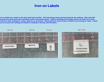 200 Custom Iron On Clothing Labels: Personalized Garment Tags