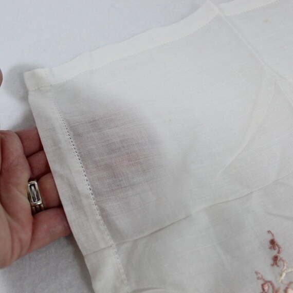 Vintage Embroidered Handkerchief White Dainty Bro… - image 5