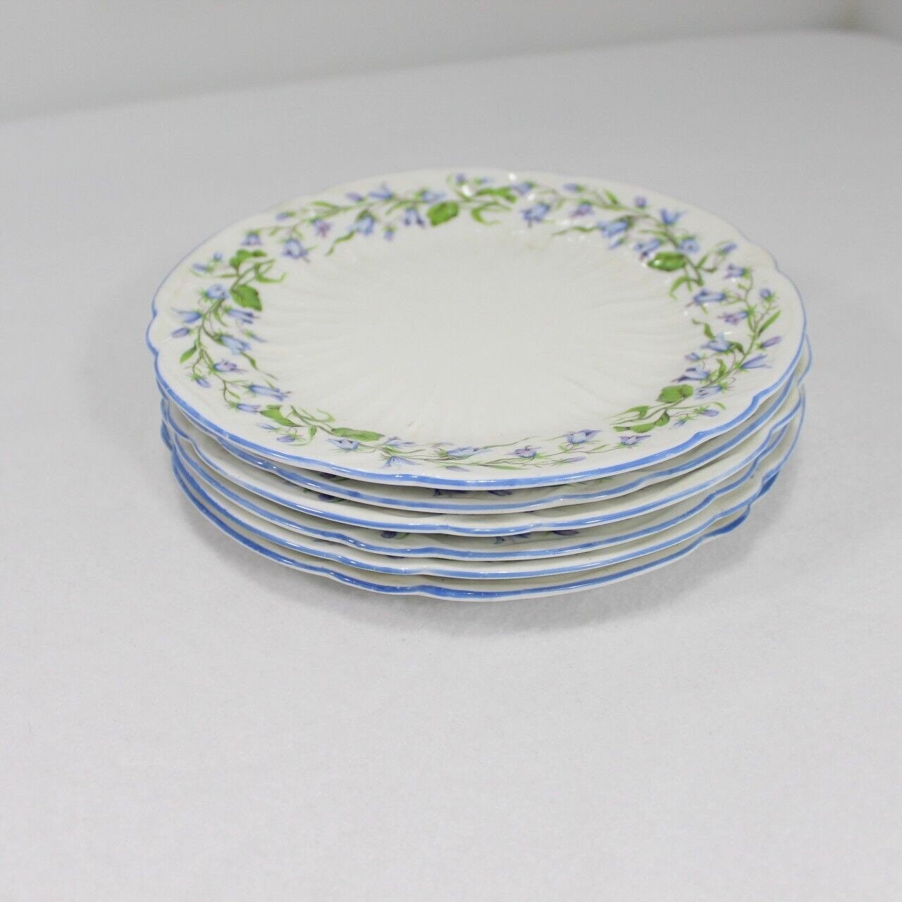 Shelley England Harebell Oleander Set of 6 Salad Plates 8 Fine Bone