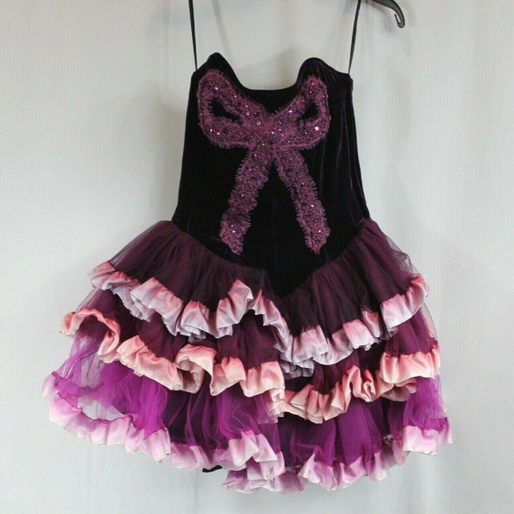 Vintage Betsey Johnson Purple Corset Velvet Tutu D